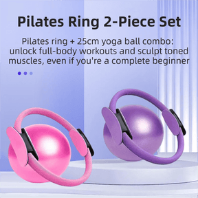 Black Professional Pilates Ring & Yoga Ball Set - Multipurpose Home Fitness Equipment for Whole - Body Core Training & Pelvic Floor Strengthening - SportZone.co.nz