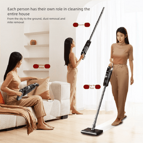Black spray - painted model Wireless Stick Vacuum Cleaner with 14000Pa Suction, HEPA Filter & 350ml Water Tank for Wet Dry Cleaning, Ideal for Home Use - SportZone.co.nz