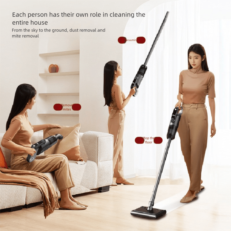 Black spray - painted model Wireless Stick Vacuum Cleaner with 14000Pa Suction, HEPA Filter & 350ml Water Tank for Wet Dry Cleaning, Ideal for Home Use - SportZone.co.nz