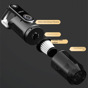Black spray - painted model Wireless Stick Vacuum Cleaner with 14000Pa Suction, HEPA Filter & 350ml Water Tank for Wet Dry Cleaning, Ideal for Home Use - SportZone.co.nz