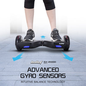 BULLET SX-2000 500W Self Balancing Hoverboard Scooter with LED Lights - Black - SportZone.co.nz