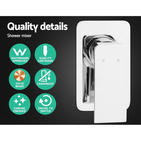 Cefito 8'' Rain Shower Head Set Handheld Square High Pressure Mixer Tap Chrome - SportZone.co.nz