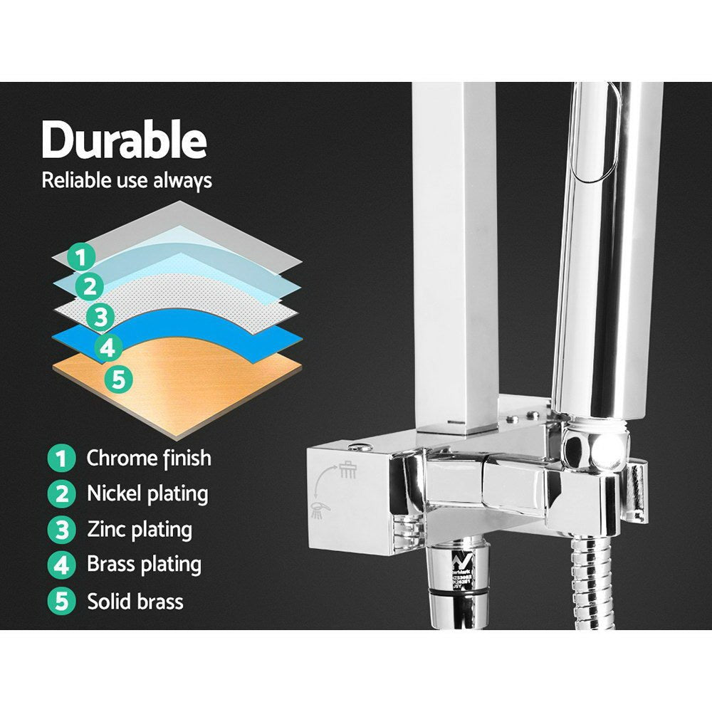Cefito 8'' Rain Shower Head Set Handheld Square High Pressure wins Tap Chrome - SportZone.co.nz