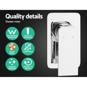 Cefito 8'' Rain Shower Head Wall Arm Square High Pressure Mixer Tap Chrome - SportZone.co.nz