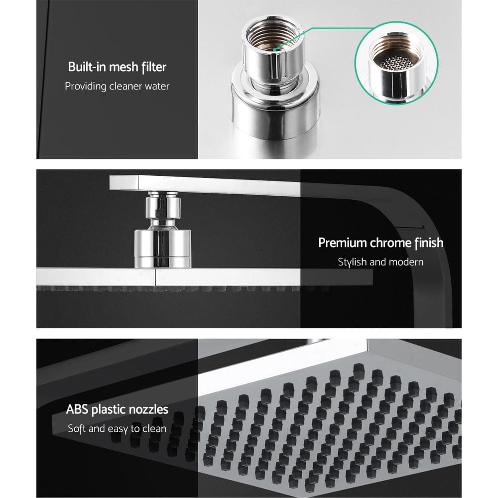 Cefito 8'' Rain Shower Head Wall Arm Square High Pressure Mixer Tap Chrome - SportZone.co.nz