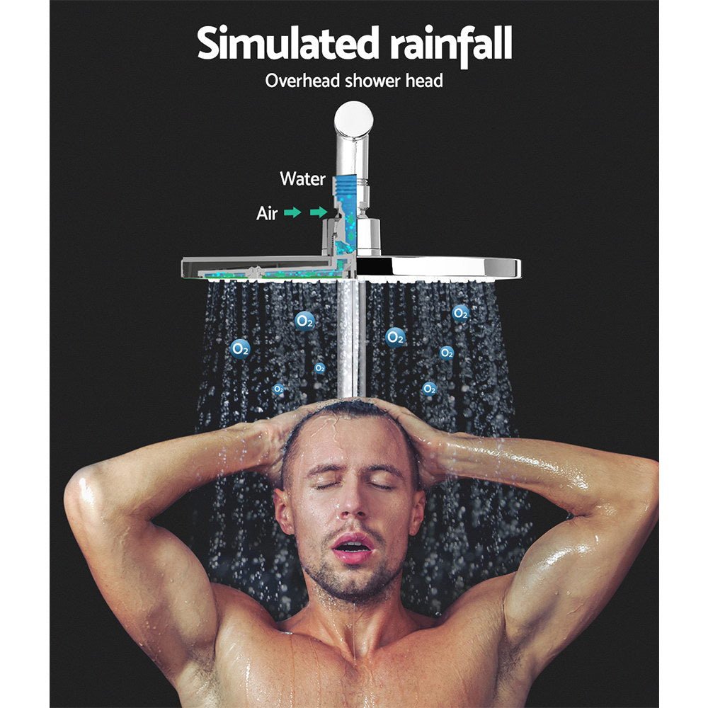 Cefito 9'' Rain Shower Head Set Handheld Round High Pressure Chrome - SportZone.co.nz
