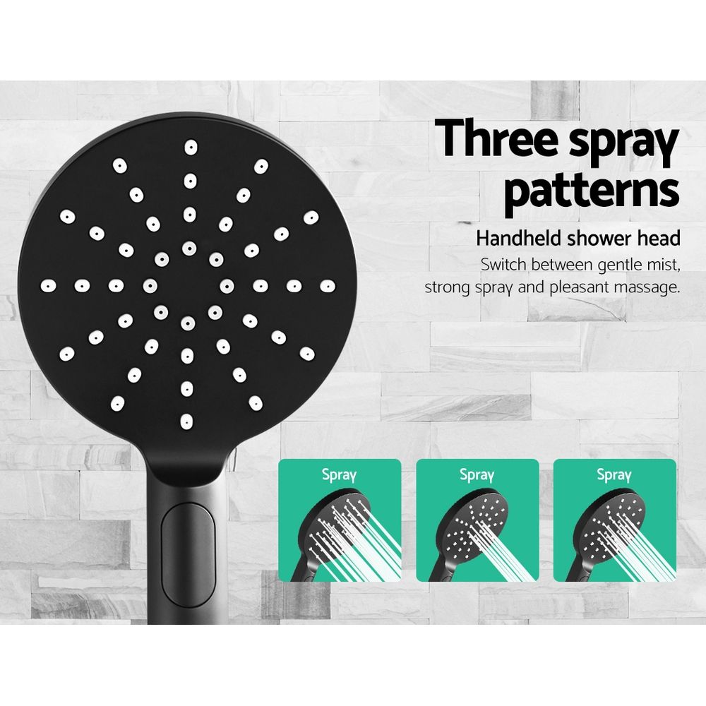 Cefito 9'' Rain Shower Head Set Handheld Round High Pressure Mixer Tap Black - SportZone.co.nz