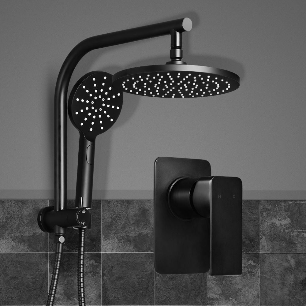 Cefito 9'' Rain Shower Head Set Handheld Round High Pressure Mixer Tap Black - SportZone.co.nz