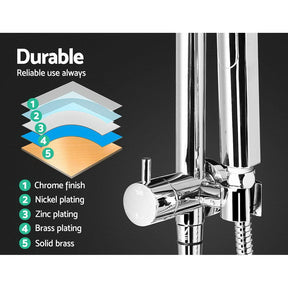 Cefito 9'' Rain Shower Head Set Handheld Round High Pressure Twins Tap Chome - SportZone.co.nz