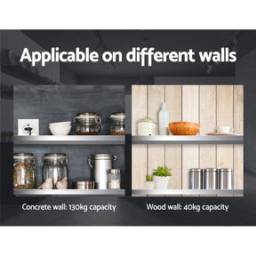 Cefito 900mm Stainless Steel Kitchen Wall Shelf Mounted Rack - SportZone.co.nz