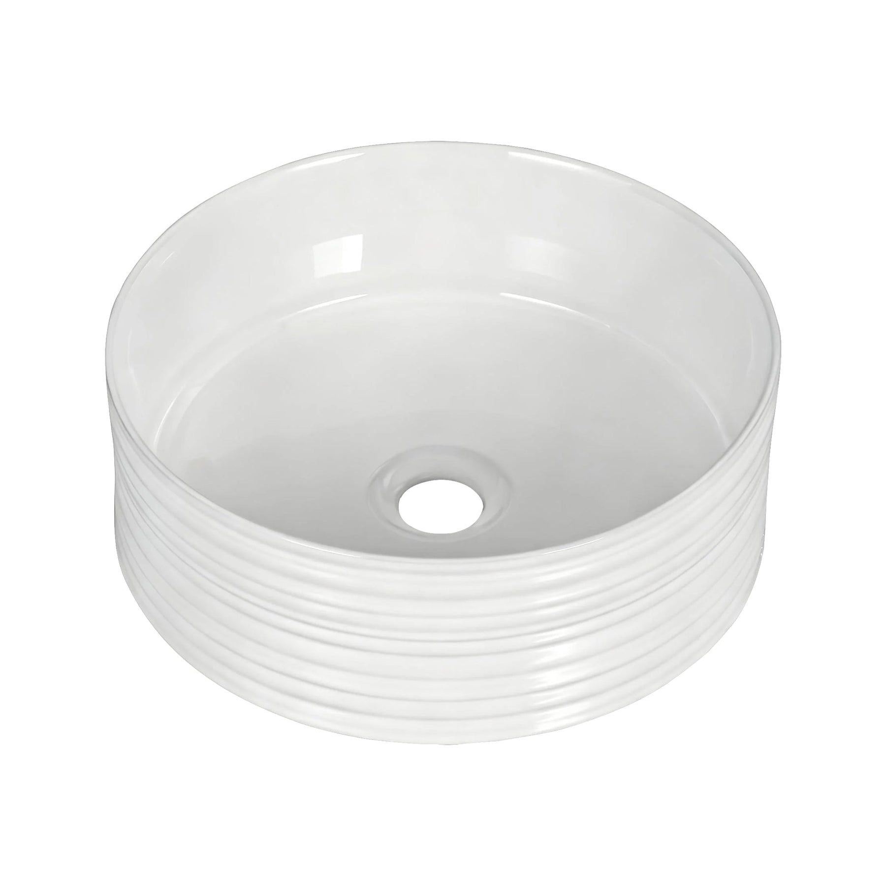 Cefito Bathroom Basin Vanity Sink Vessel Ceramic White Round Countertop 36cm - SportZone.co.nz