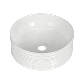 Cefito Bathroom Basin Vanity Sink Vessel Ceramic White Round Countertop 36cm - SportZone.co.nz