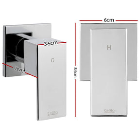 Cefito Shower Twins Tap Wall Bath Taps Brass Hot Cold Basin Bathroom Chrome - SportZone.co.nz