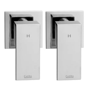 Cefito Shower Twins Tap Wall Bath Taps Brass Hot Cold Basin Bathroom Chrome - SportZone.co.nz