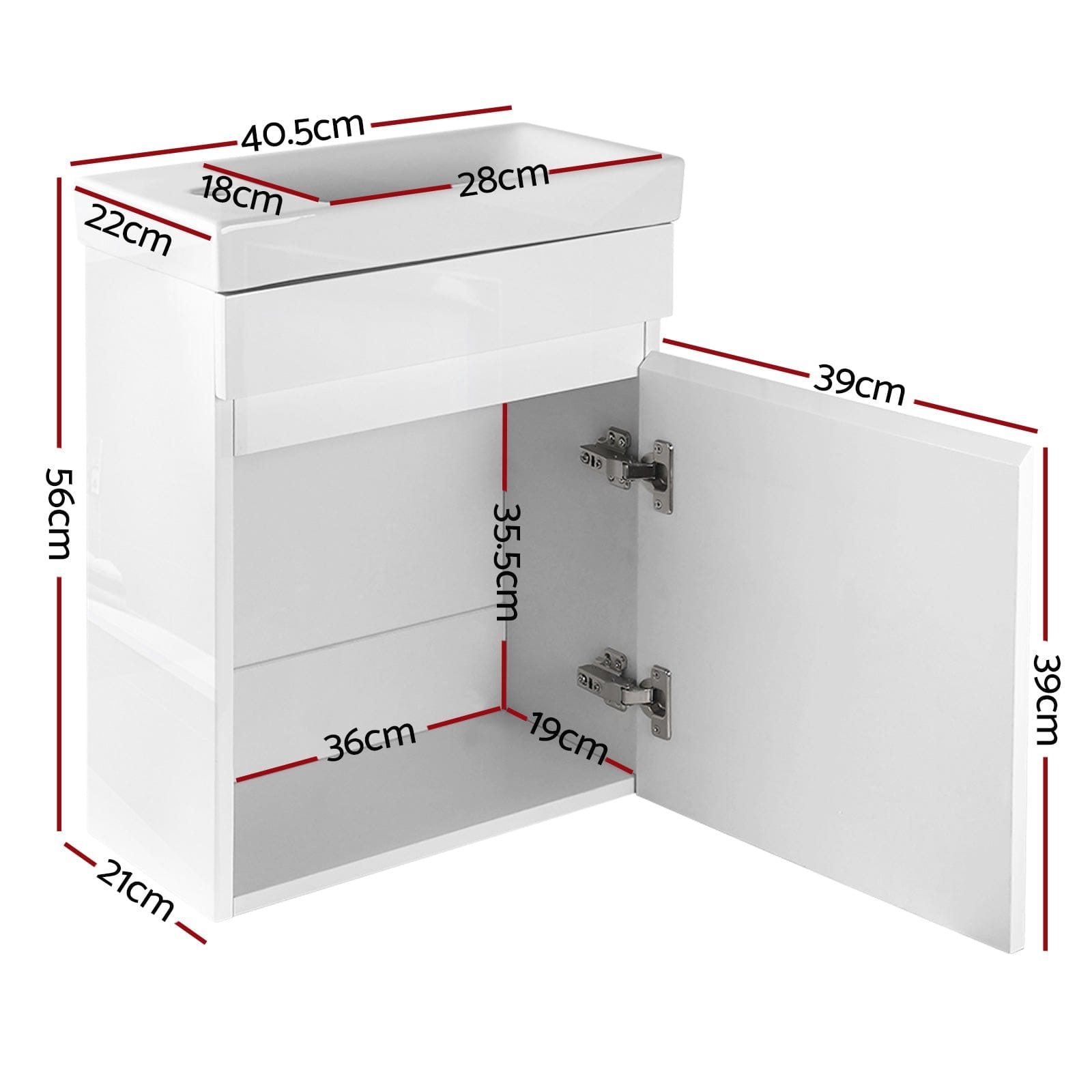 Cefito Vanity Unit 400mm with Basin White - SportZone.co.nz