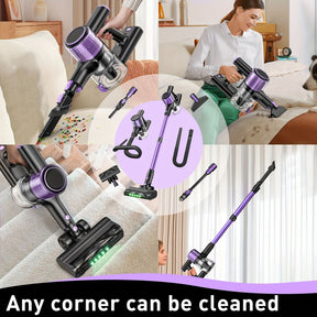 Cordless Stick Vacuum Cleaner 55KPa Rechargeable Anti-Tangle Pet Hair - SportZone.co.nz
