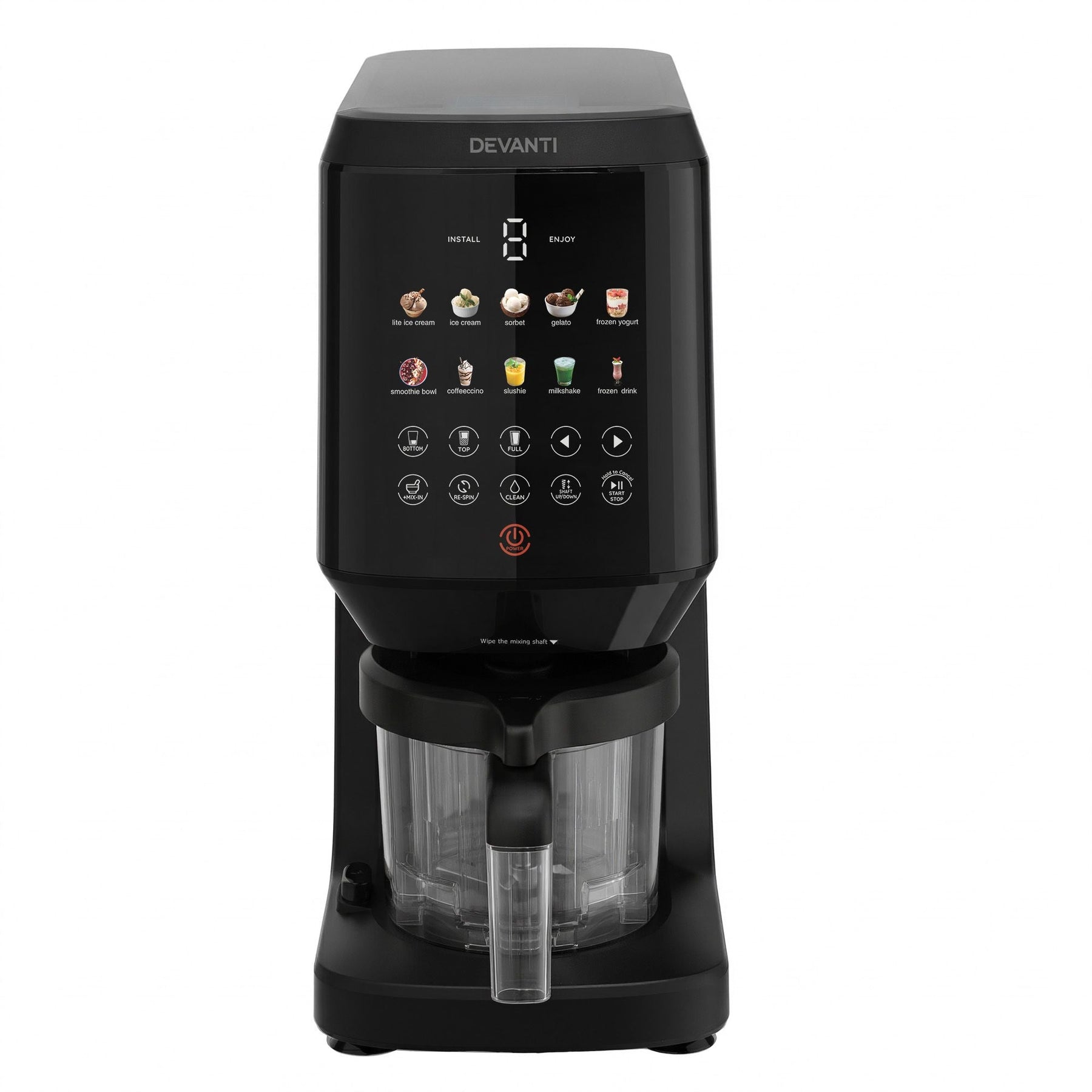 Devanti 10 - in - 1 Ice Cream Maker Machine Homemade Gelato Sorbet Smart Portion Control Custom Mix - Ins - SportZone.co.nz