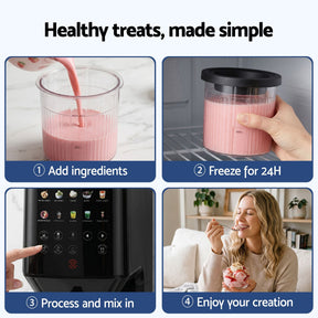 Devanti 10 - in - 1 Ice Cream Maker Machine Homemade Gelato Sorbet Smart Portion Control Custom Mix - Ins - SportZone.co.nz