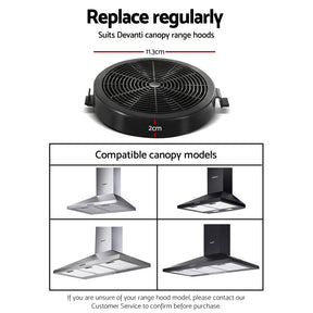Devanti 11cm Range Hood Carbon Charcoal Filters Replacement X2 - SportZone.co.nz