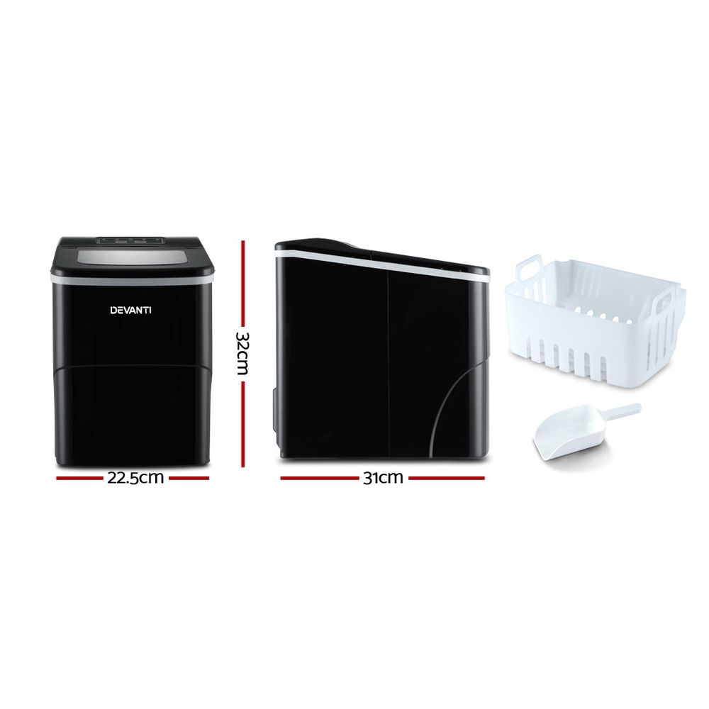 Devanti 12kg Ice Maker Machine Black - SportZone.co.nz