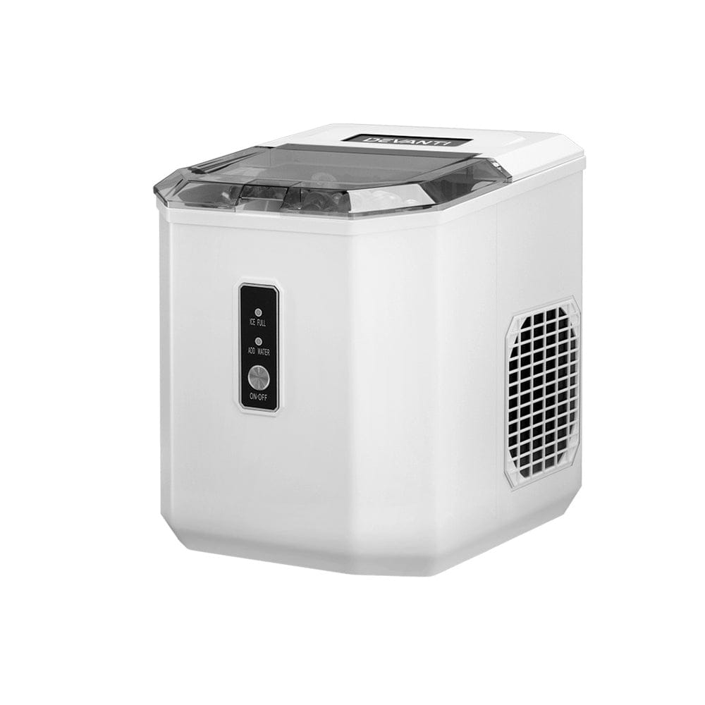 Devanti 12kg Ice Maker Machine Portable Ice Cube Tray Bar Countertop 2L Black - SportZone.co.nz