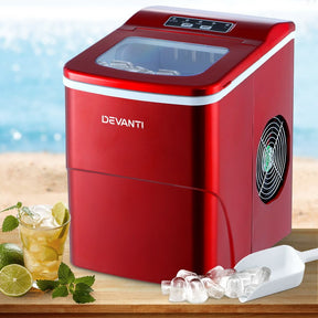 Devanti 12kg Ice Maker Machine Red - SportZone.co.nz