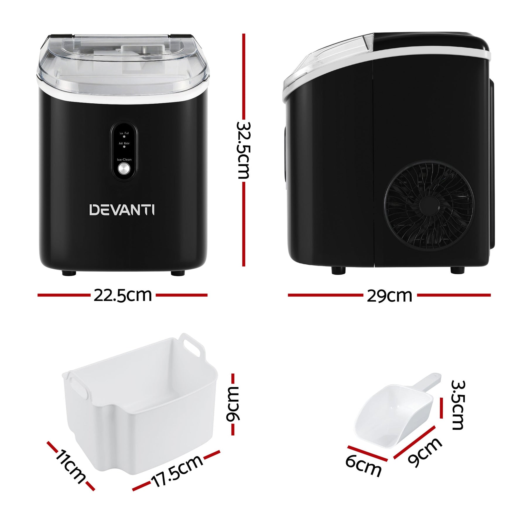 Devanti 15kg Nugget Ice Maker Machine - SportZone.co.nz