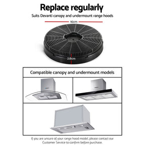Devanti 16cm Range Hood Carbon Charcoal Filters Replacement X2 - SportZone.co.nz