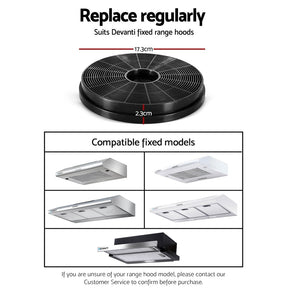 Devanti 17cm Range Hood Carbon Charcoal Filters Replacement X2 - SportZone.co.nz