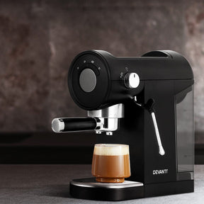 Devanti 20 Bar Coffee Machine Espresso Cafe Maker Black - SportZone.co.nz
