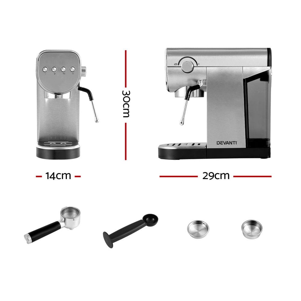 Devanti 20 - Bar Espresso Cafe Maker: Elevating Your Coffee Experience - SportZone.co.nz