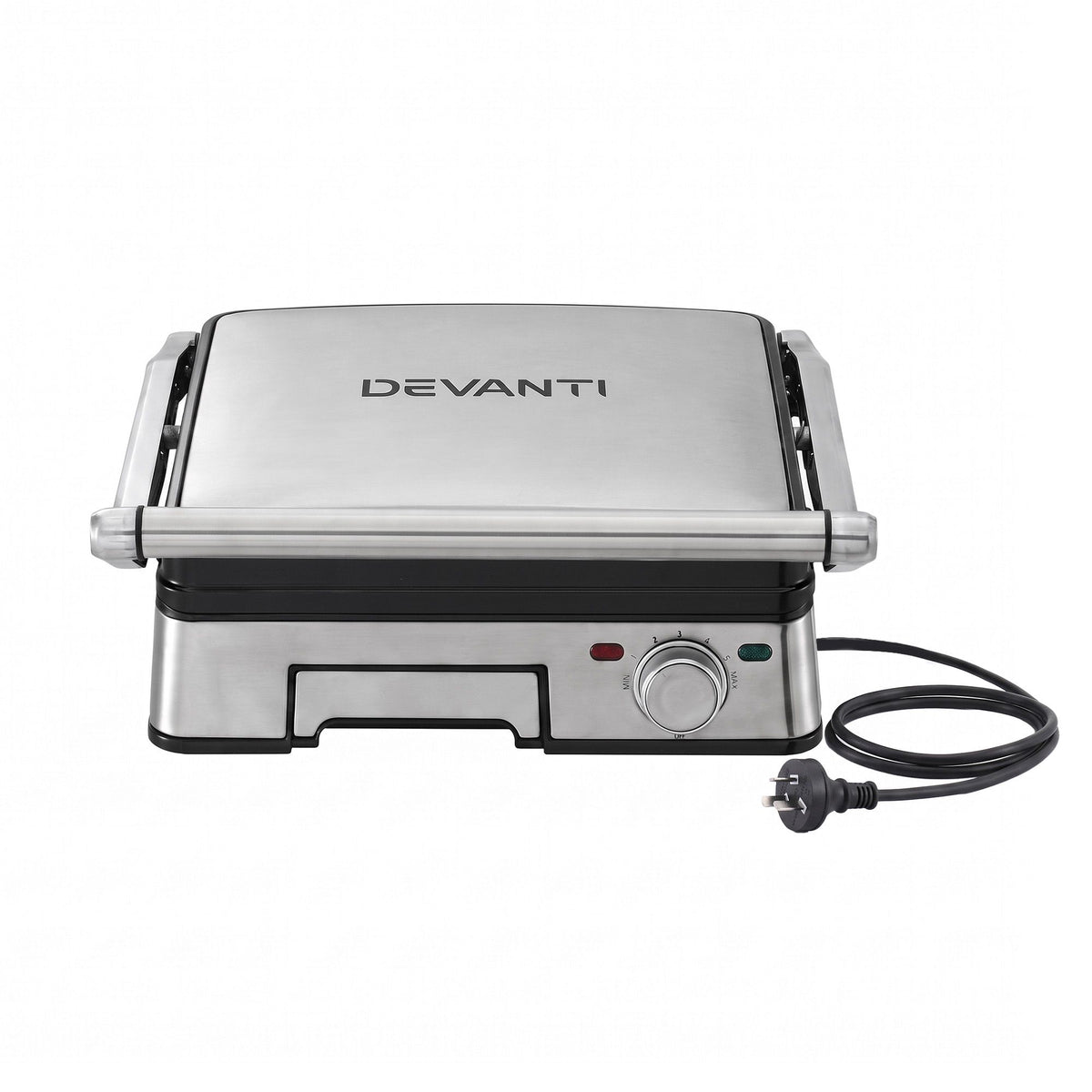 Devanti 2000W 3-in-1 Panini Press Grill Sandwich Maker 180° Open 4 Slice - SportZone.co.nz