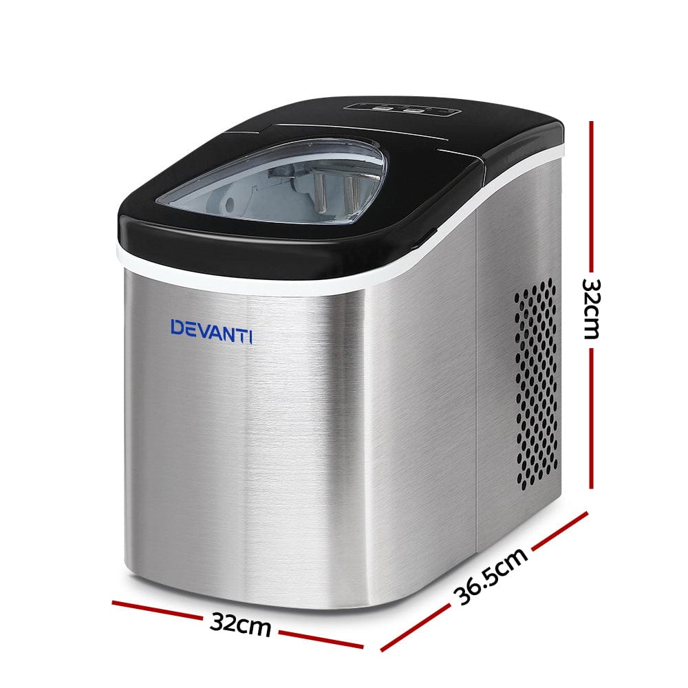 Devanti 2.4L Stainless Steel Portable Ice Cube Maker - SportZone.co.nz