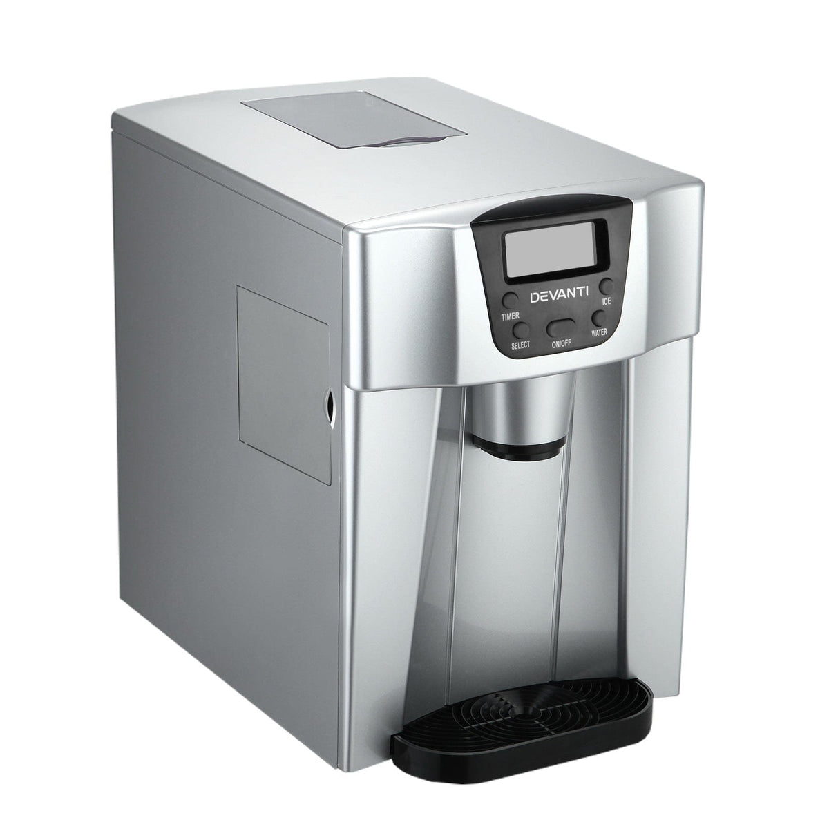 Devanti 2L Portable Ice Cuber Maker & Water Dispenser - Silver - SportZone.co.nz