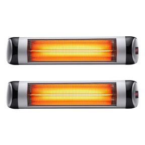 Devanti 2PCS Electric Radiant Strip Heater Indoor Outdoor Patio Remote Control 1500W - SportZone.co.nz