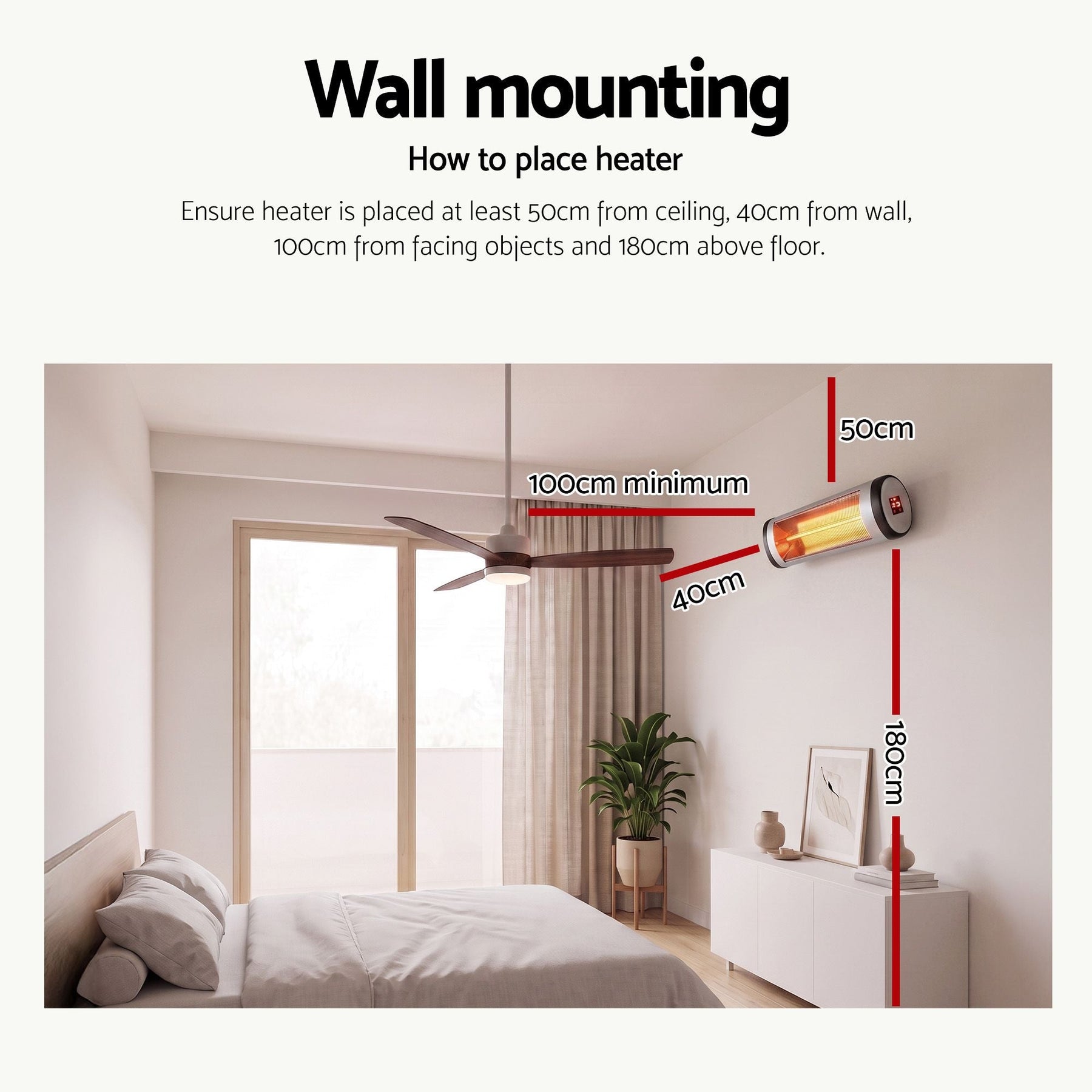 Devanti 2PCS Electric Radiant Strip Heater Outdoor Indoor Patio Infrared Heaters 2000W - SportZone.co.nz