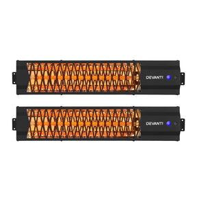 Devanti 2PCS Electric Strip Heater Radiant Infrared Heaters 2000W - SportZone.co.nz