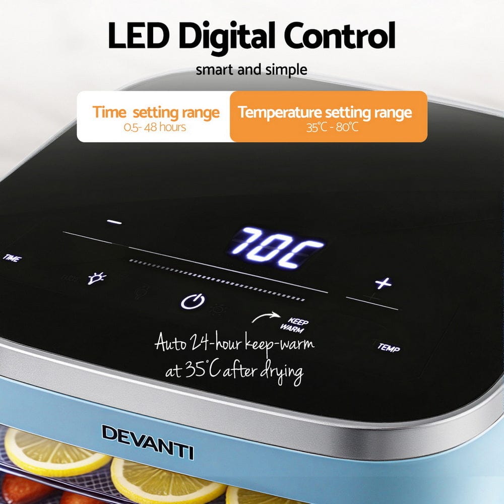 Devanti 5 Trays Food Dehydrator Mini Fruit Dryer 500W - SportZone.co.nz