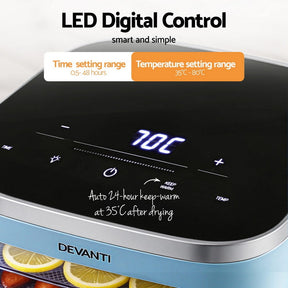 Devanti 5 Trays Food Dehydrator Mini Fruit Dryer 500W - SportZone.co.nz
