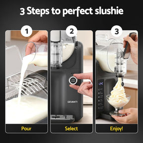 Devanti 5in1 Slushie Machine Ice Cream Maker 2L Grey - SportZone.co.nz
