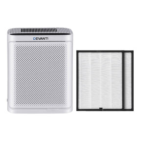 Devanti Air Purifier H12 HEPA Cleaner PM2.5 Display Spare Filter White - SportZone.co.nz
