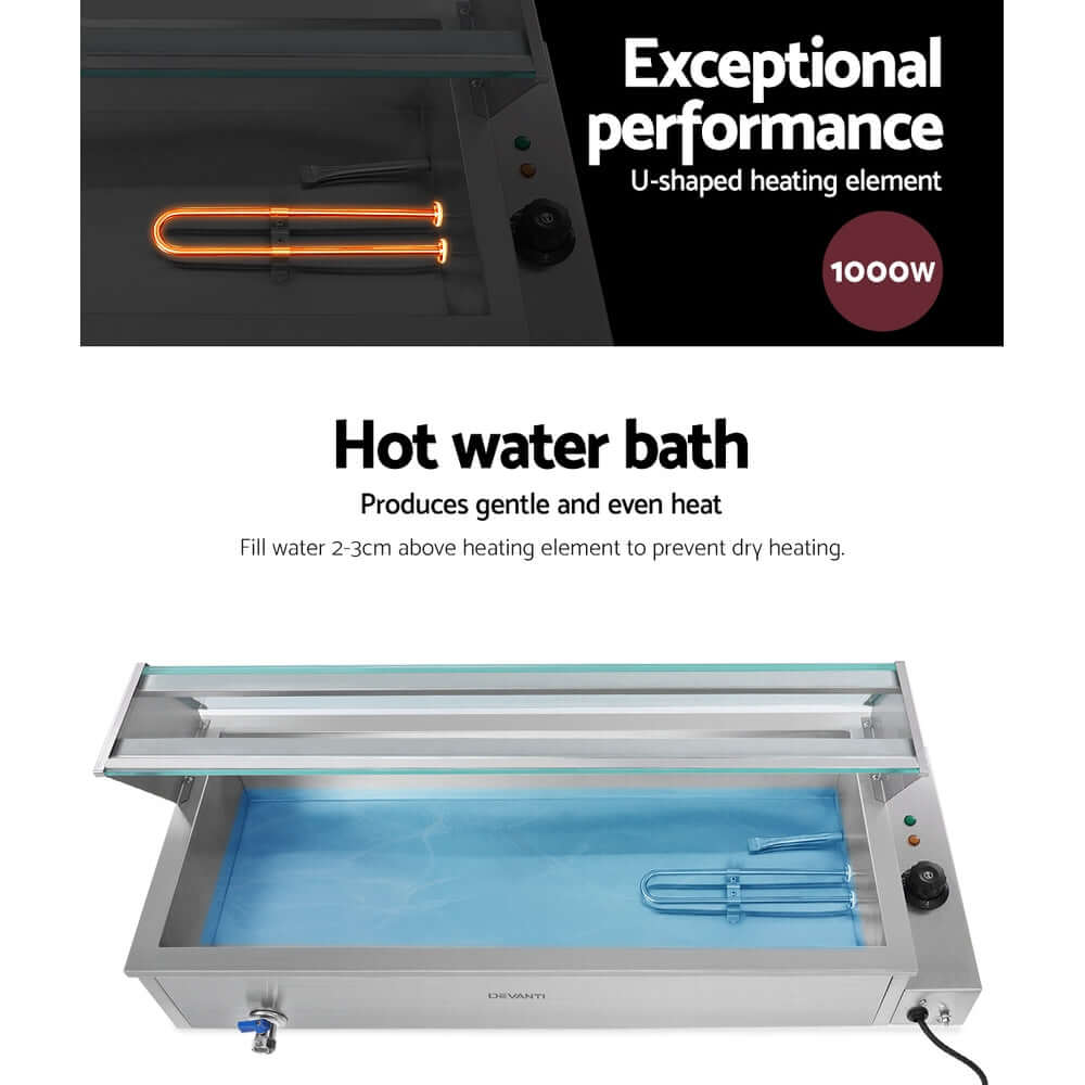 Devanti Bain Marie 3 Pan Food Warmer – Commercial Use - SportZone.co.nz