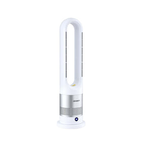 Devanti Bladeless Tower Fan Heater and Cooler 2in1 Portable Oscillation Fan for Bedroom Room Office Use White - SportZone.co.nz