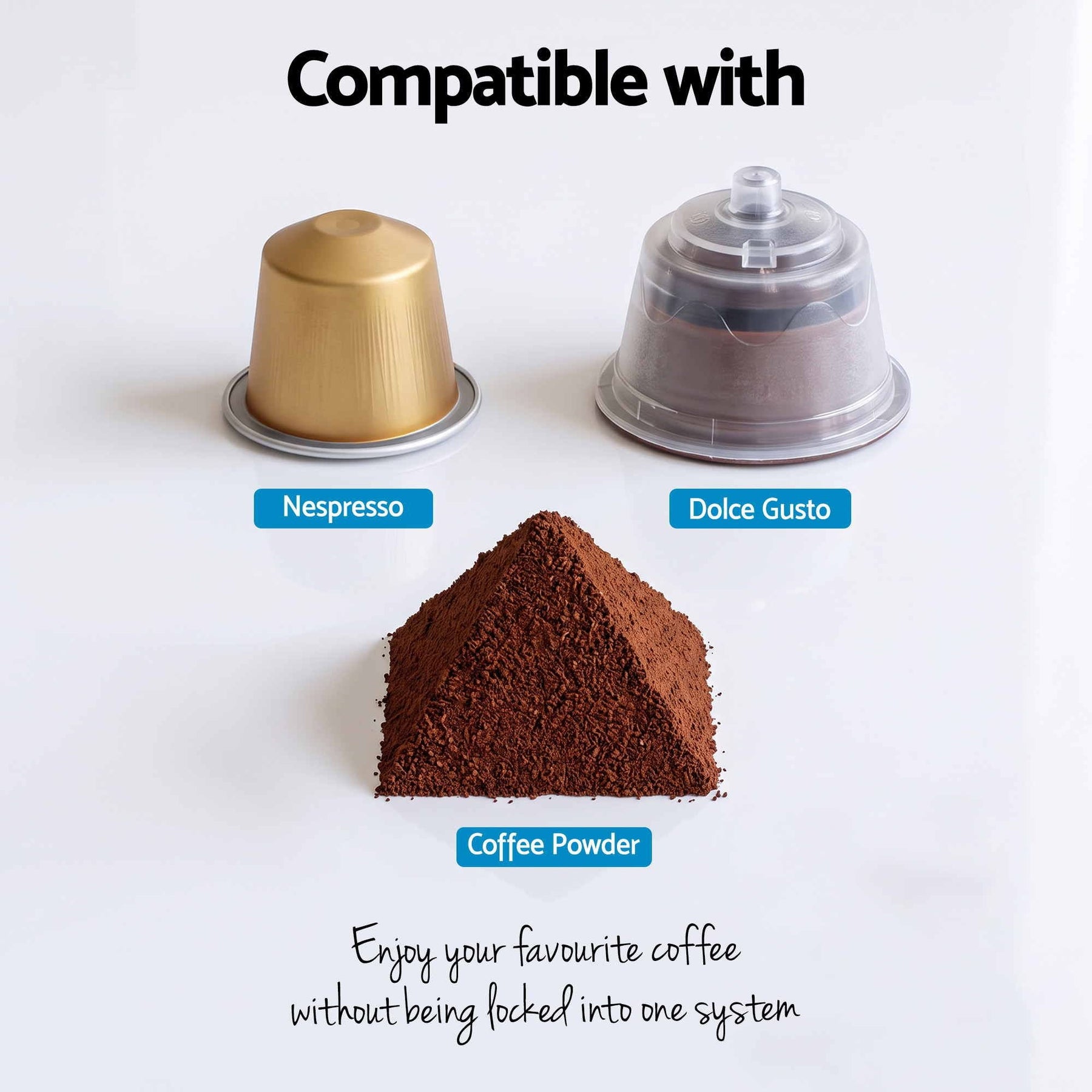 Devanti Capsule Coffee Pod Machine with Milk Frother, Black - SportZone.co.nz