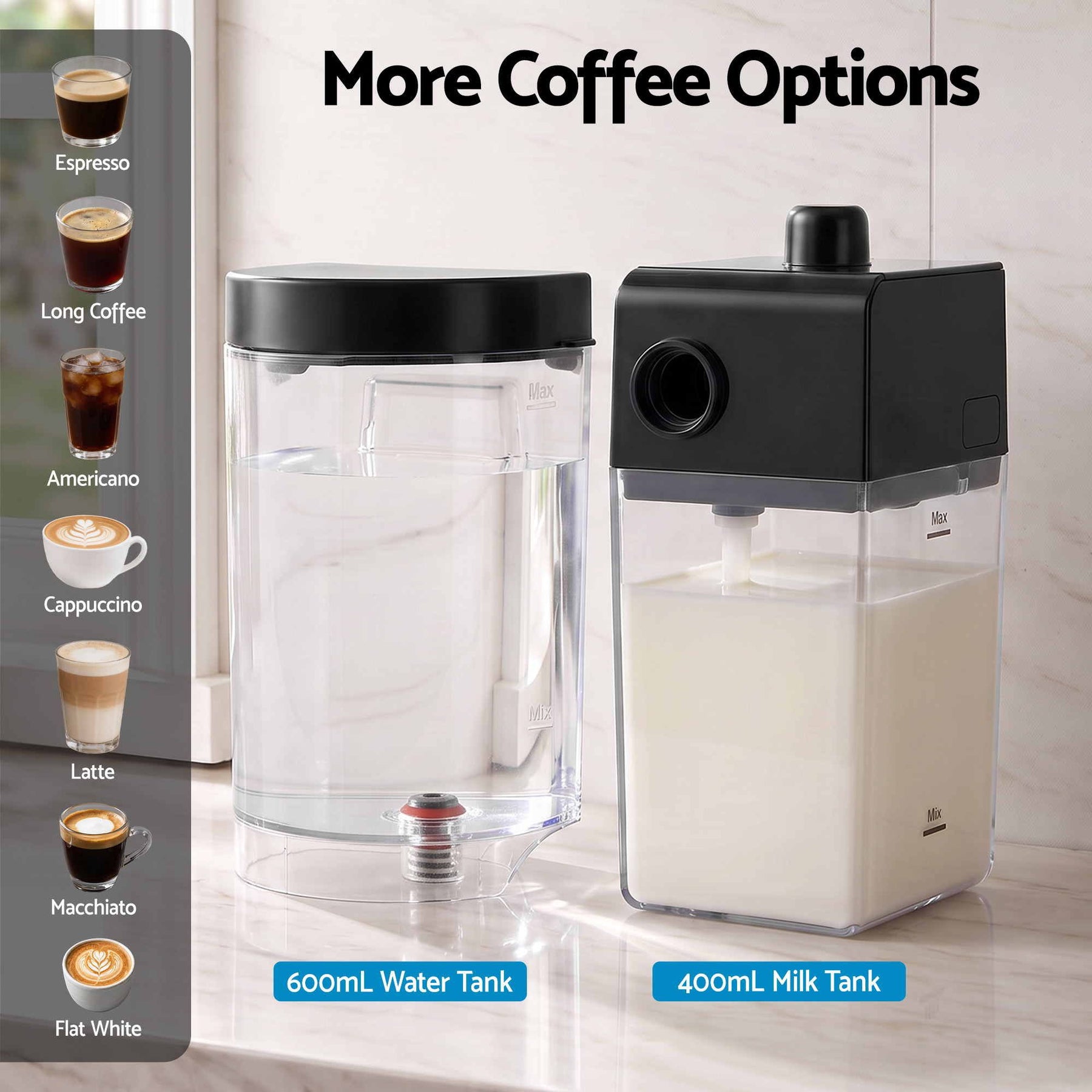 Devanti Capsule Coffee Pod Machine with Milk Frother, Black - SportZone.co.nz