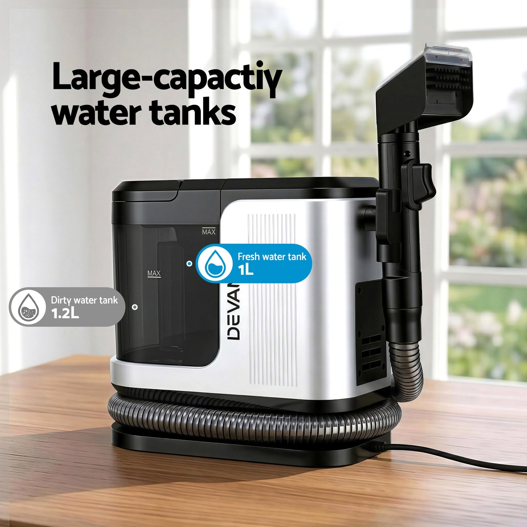 Devanti Carpet Washer Vacuum Cleaner 600W 13kpa Hose Self - Cleaning Function - SportZone.co.nz