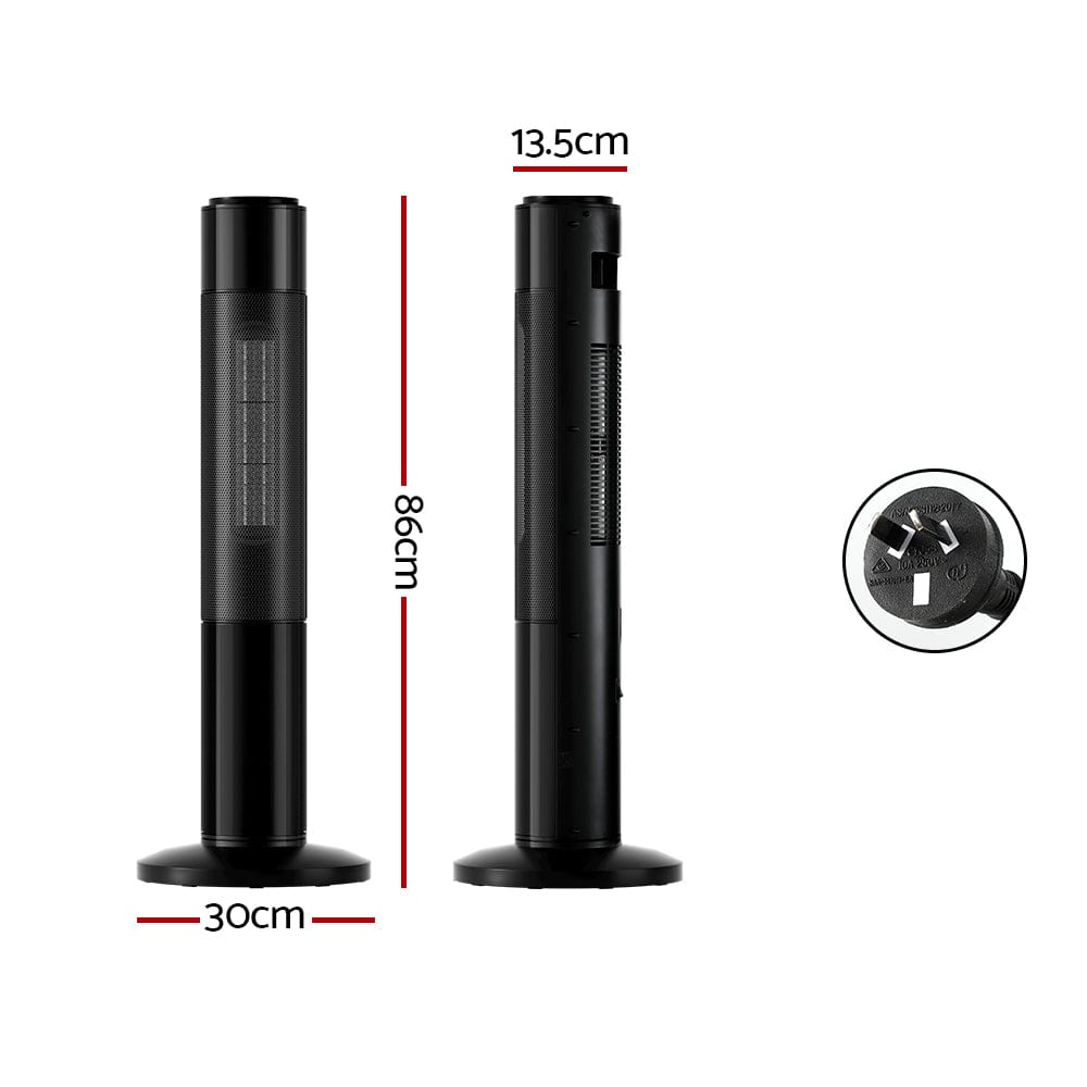 Devanti Ceramic Tower Heater 3D Flame 2000W - SportZone.co.nz