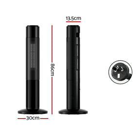 Devanti Ceramic Tower Heater 3D Flame 2000W - SportZone.co.nz
