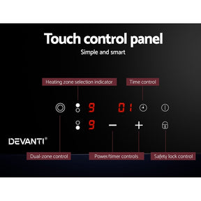 Devanti Electric Ceramic Cooktop 30cm - SportZone.co.nz