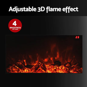 Devanti Electric Fireplace Fire Heater 2000W Black - SportZone.co.nz